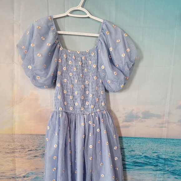 Blue Tulle Daisy Dress ~ O/S - Picture 2 of 4